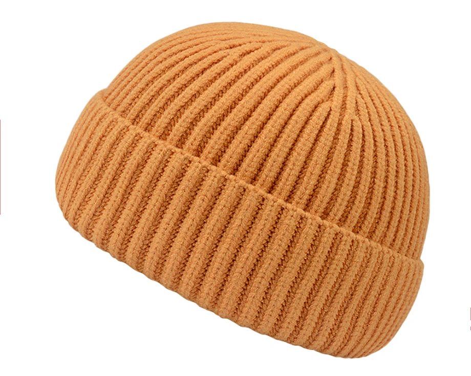 Унисекс Skullcap Beanie зимняя вязанная теплая шапка повседневная короткая широкая хип-хоп шапка для взрослых мужчин и женщин шерстяные вязаные Осенние эластичные крышки
