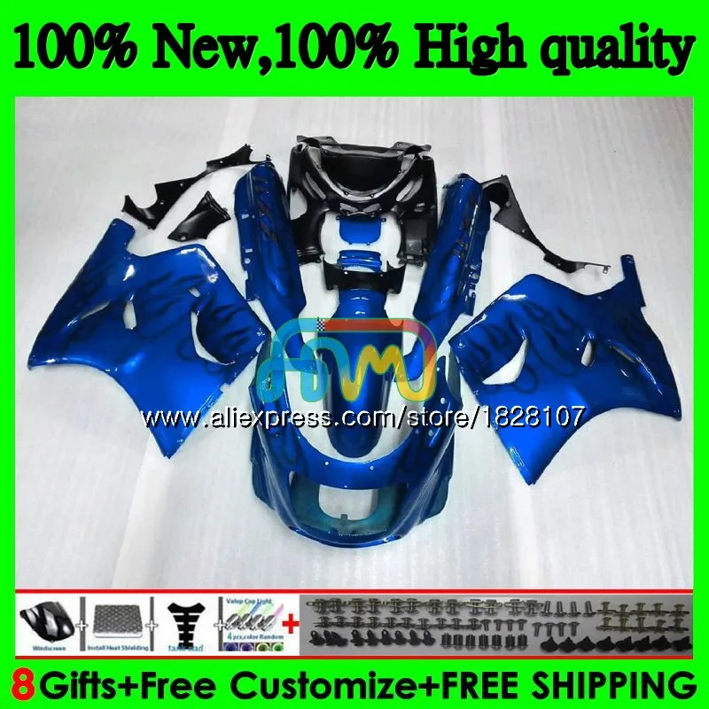 No. 1 Корпус для KAWASAKI ZX-11R ZZR 1100ZZR1100 ZX11 R ZZR-1100 7BS. 62 ZX-11 ZX 11R ZX11R 90 синий и пламя 91 92 1990 1991 1992 обтекатель - Цвет: No. 1