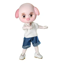 1/12 BJD 26 шарнирное тело 15 см мини-кукла Lucky pig ob11 кукла с обувью набор для макияжа и коробок Подарочные игрушки(China)