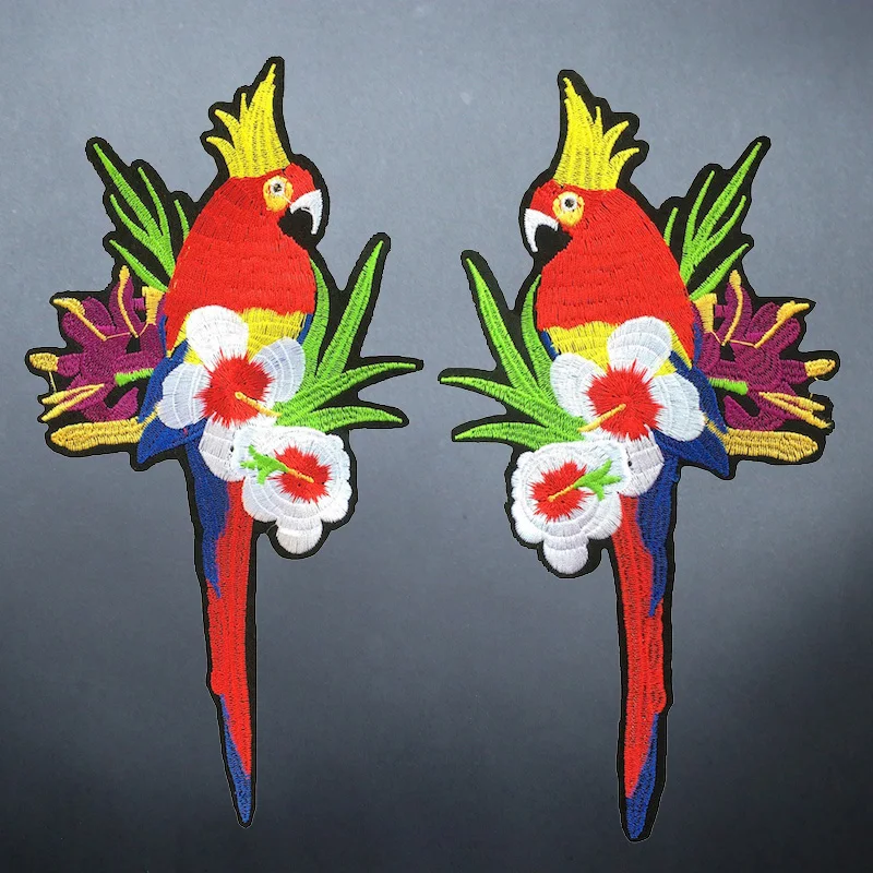 1 пара Красные Птицы вышивка нашивки с полосками для одежды сделай сам железные