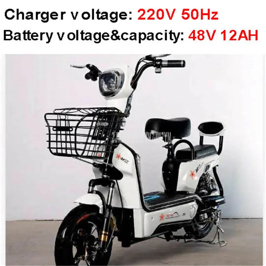 12AhWhite220VCharger Электрический велосипед для родителей и детей, 48 В, 12AH/20AH с корзиной для домашних животных, детское сиденье для велосипеда, мощный городской/Дорожный электрический велосипед, электровелосипед - Цвет: 12AhWhite220VCharger