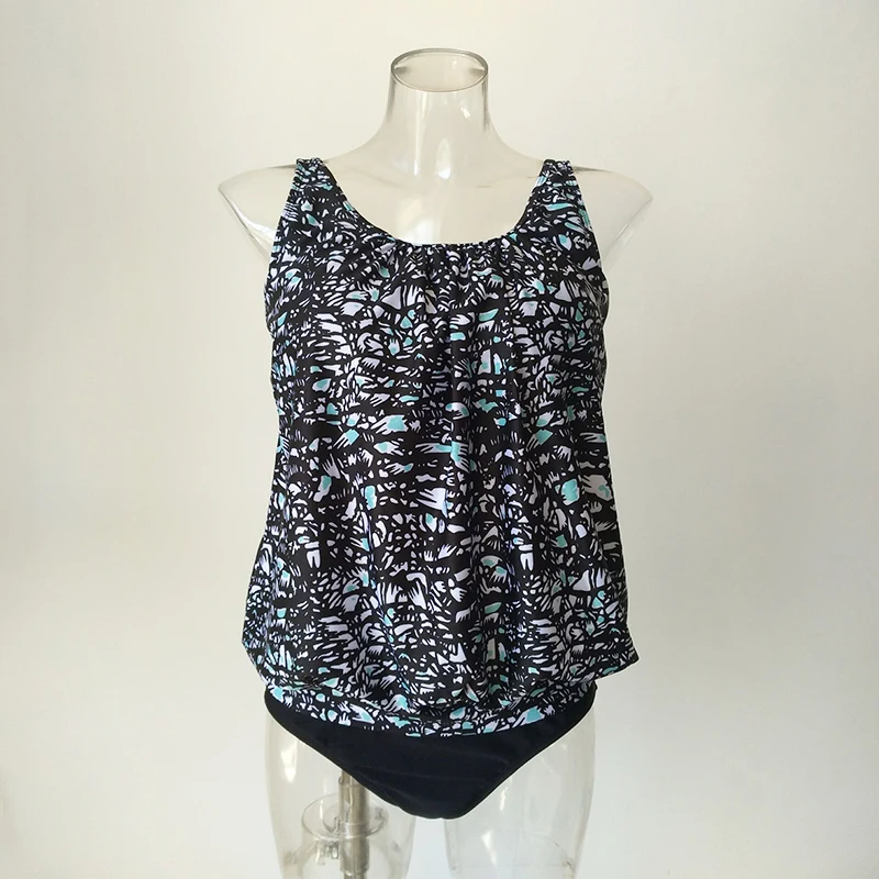 Женский раздельный купальник танкини большого размера в стиле ретро Спортивный