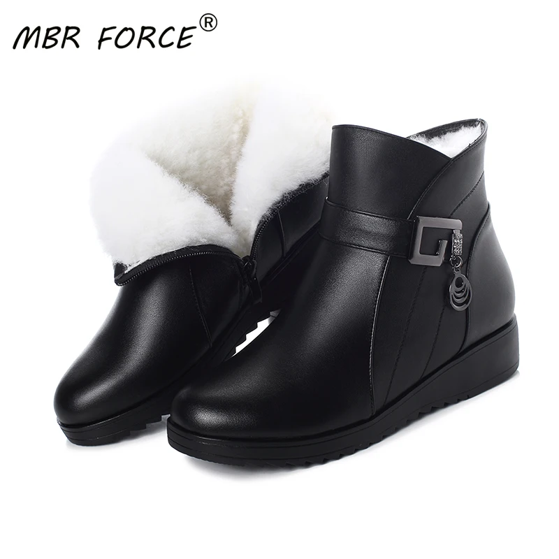 MBR FORCE/Модная женская зимняя обувь Ботильоны из шерсти Теплые женские зимние