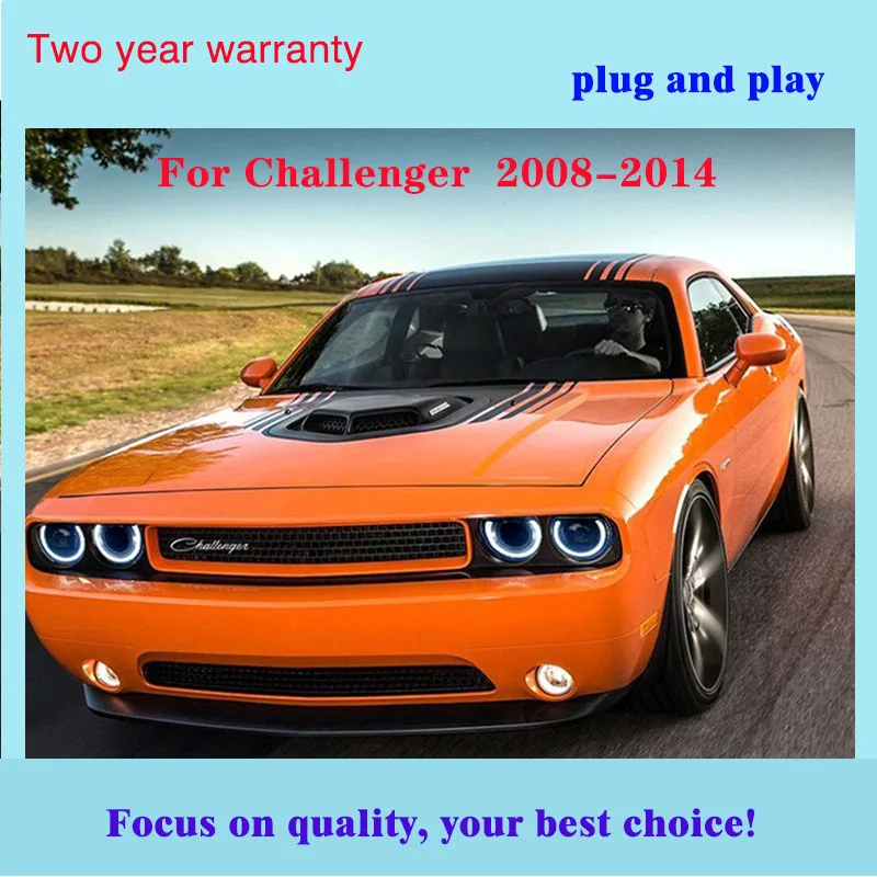 Автомобильный стильный светодиодный фонарь для Dodge, налобный фонарь для Challenger, фара 2008-, поворотный сигнал, светодиодный индикатор