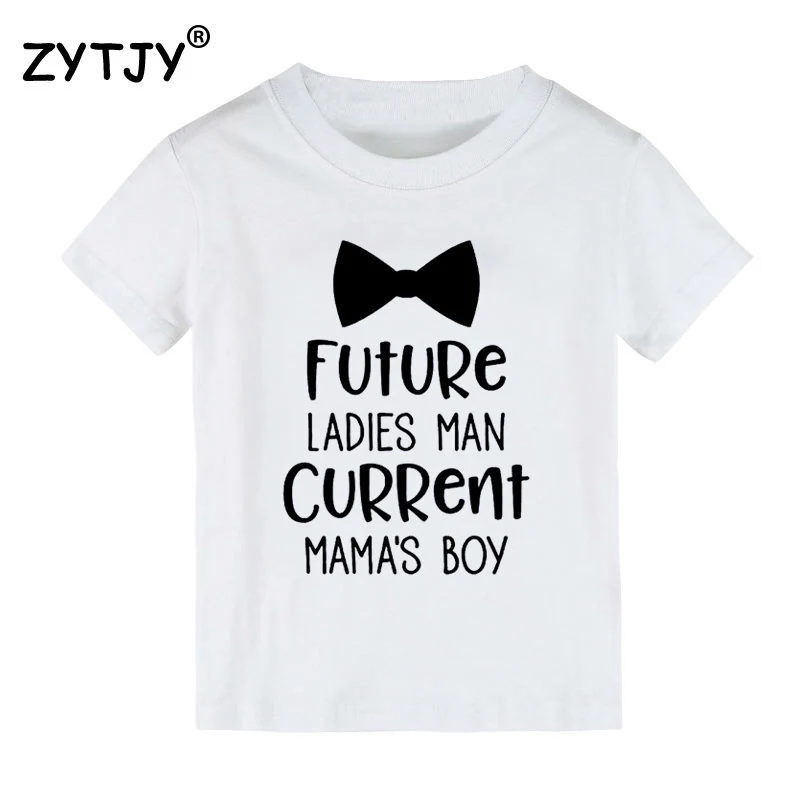 Детская футболка с надписью «Future Ladies Man Curate Mama's Boy» футболка для мальчиков, детская одежда для малышей Забавные футболки Tumblr, Прямая поставка, CZ-82 - Цвет: Белый