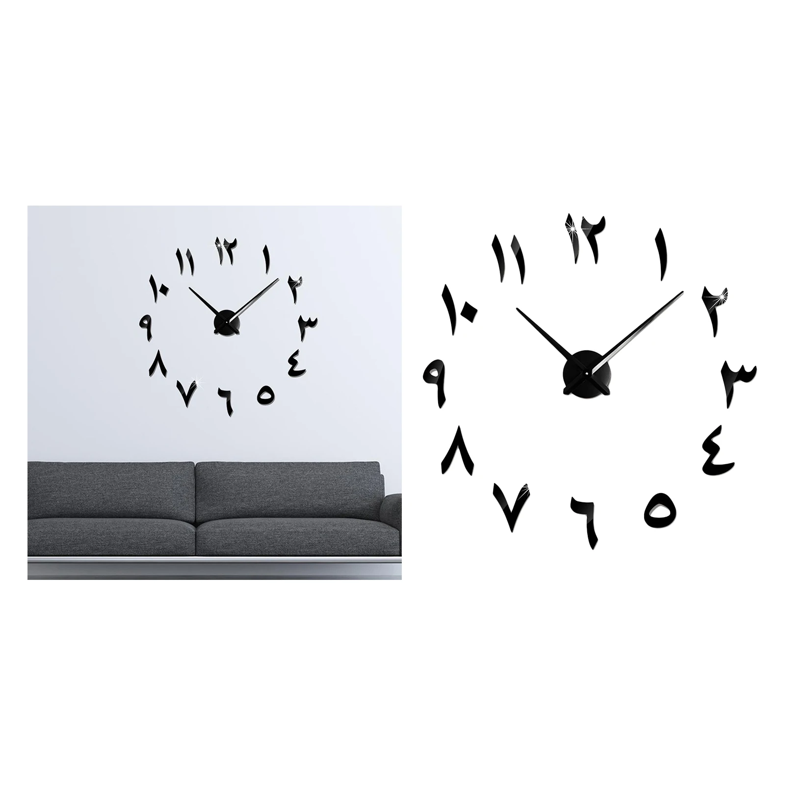 3D DIY Wall Clock Large Wall Sticker Clock Acrylic Clock Sticker Mirror Decor For Living Room Study Bedroom