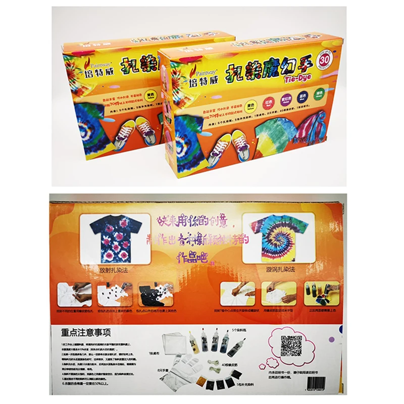 5-Colors Clothes Tie Dye Kit Vibrant Fabric Textile Shoes Paint Tool DIY natural fiber fabrics like cotton