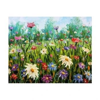 

Diy Painting By Numbers Frameless Field Chrysanthemum Home Decor Digital Painting on Canvas