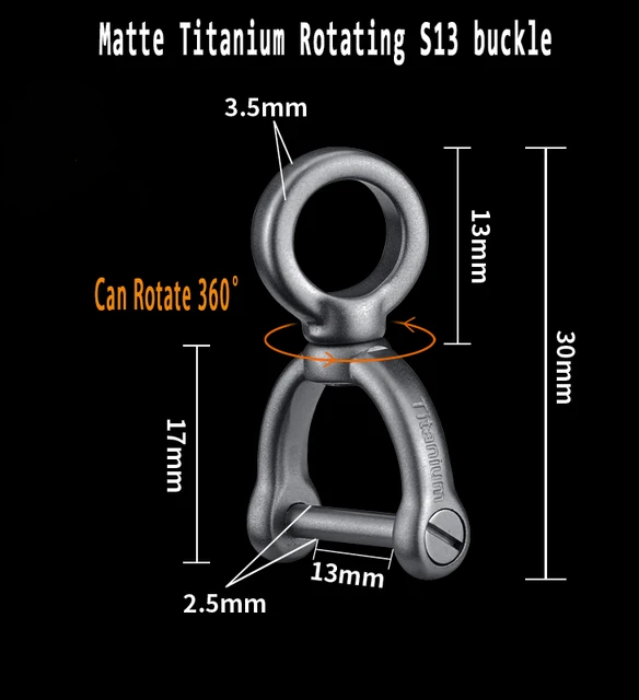 Titanium Men Women Car Keychain Rotatable Buckle Luxury Key Chain Ultra Lightweight EDC Key Ring Holder Upscal Gift for Men Titanium-X13M