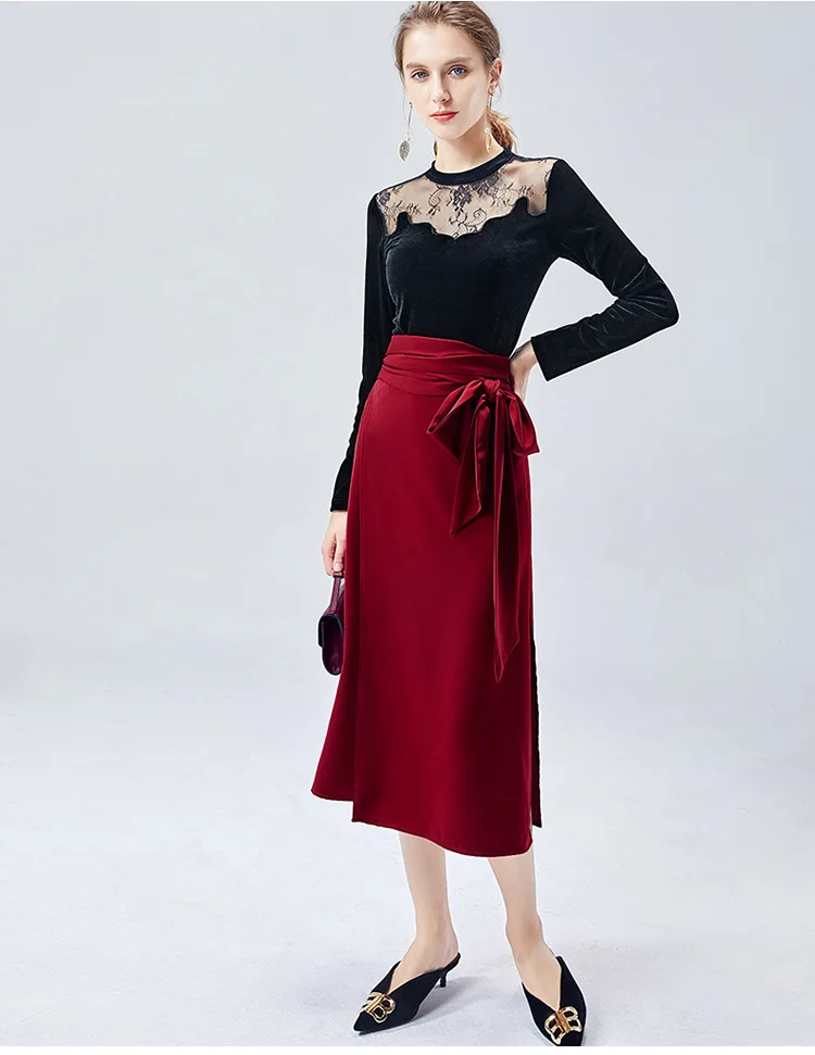 Autumn Skirts Womens Fashion Solid Color Split Skirts Womens Long Skirts For Women Casual Irregular Sexy Streetwear Skirt