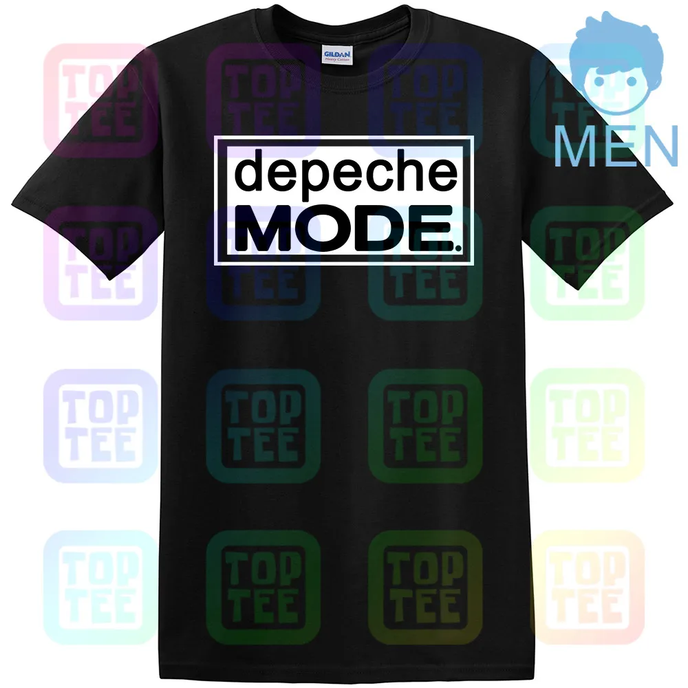 MEN-BLACK Depeche рубашка режим логотип Футболка все размеры рок новая волна 80 DAVE GAHAN электронный - Цвет: MEN-BLACK