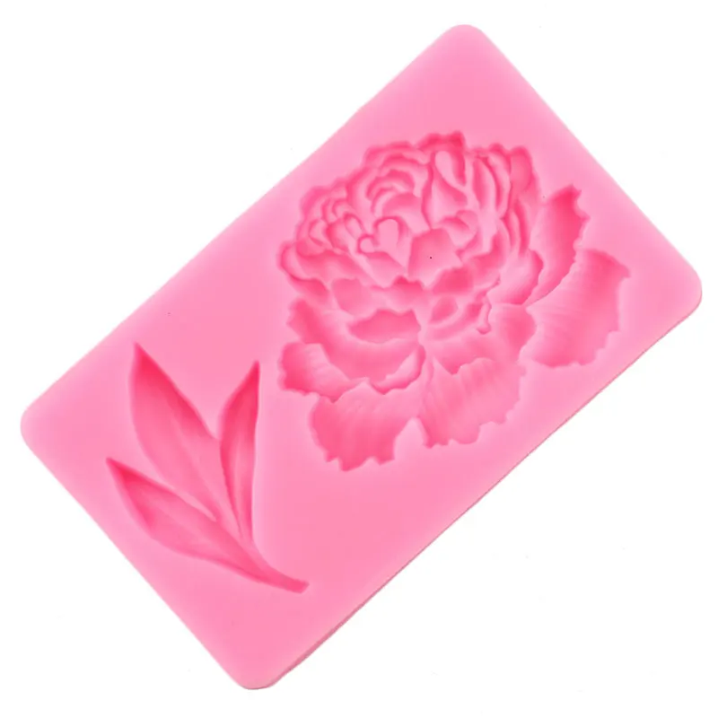 Peony Flower Lace Silicone Molds DIY Leaves Cupcake Topper Fondant Mold Wedding Cake Decorating Tools Candy Clay Chocolate Mould