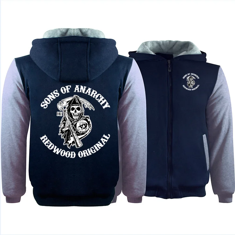 SOA Sons толстовки анархия Мужские Зимние флисовые утепленные камуфляжные пальто толстовка на молнии мужские толстовки с принтом