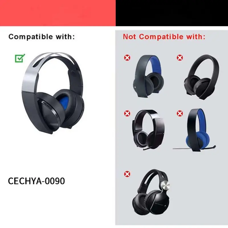 1 Pair Earmuff Soft Foam Ear Pads for Sony PS4 Platinum Headphone CECHYA-0090