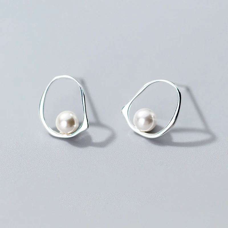 Женские серьги гвоздики из серебра 100% пробы с жемчугом|Серьги-гвоздики| |