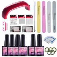 Маникюрный набор, 12 Вт, светодиодный Гель-лак для ногтей, набор, базовый гель, верхнее покрытие, для снятия Обертывания, 8 мл, наборы для маникюра