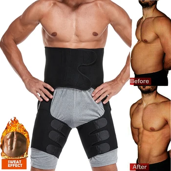 

3 in 1 Belt for Men Workout Waist Trainer Body Shaper Neoprene Sauna Weight Loss Corset Sweat Abdomen Reductora Thigh Slimmer