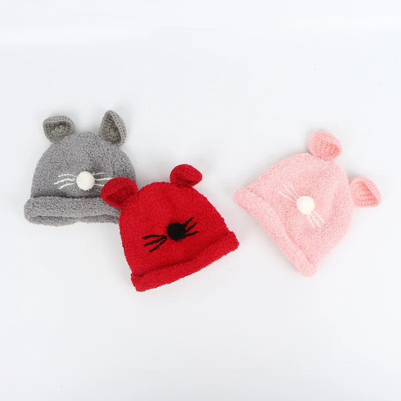 new fashion winter Cute Toddler Kids Girl Boy Baby Infant Winter Warm Crochet Knit Hat Beanie Cap Cat Kid Cap