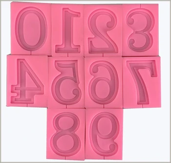 

New! 0-9 digital lollipop chocolate insert cake mold silicone baking tools 10 pieces/set