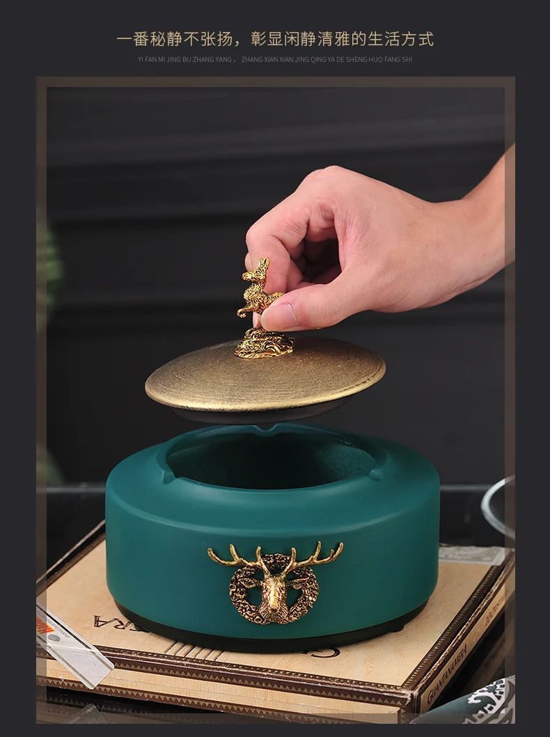 New Arrival Fashion Luxury Ceramic Ashtray Creative Personality Smoking Portable Trend Ashtray Ornament