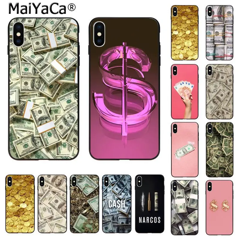 

MaiYaCa Money Dollar Rouble Pound TPU Silicone Phone Case Cover for Apple iphone 11 pro 8 7 66S Plus X XS MAX 5S SE XR fundas