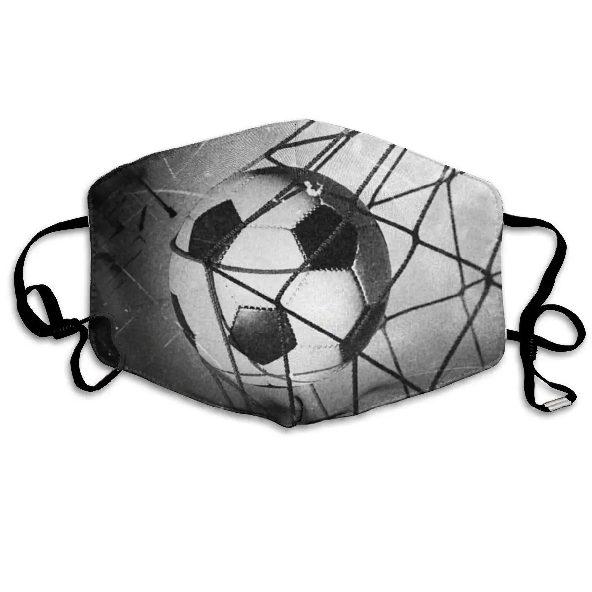

Cool Grunge Football In Goal Washable Reusable Mask, Cotton Anti Dust Half Face Mouth Mask For Kids Teens Men Women With