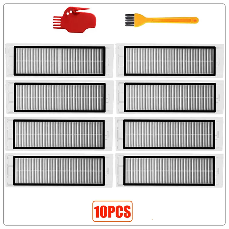 10pcs Наборы Аксессуаров Для xiaomi Roborock S50 S51 E25 S5 E20 C10 Roborock Робот Запчасти фильтр боковая щетка рулон щетки - Цвет: 10pcs