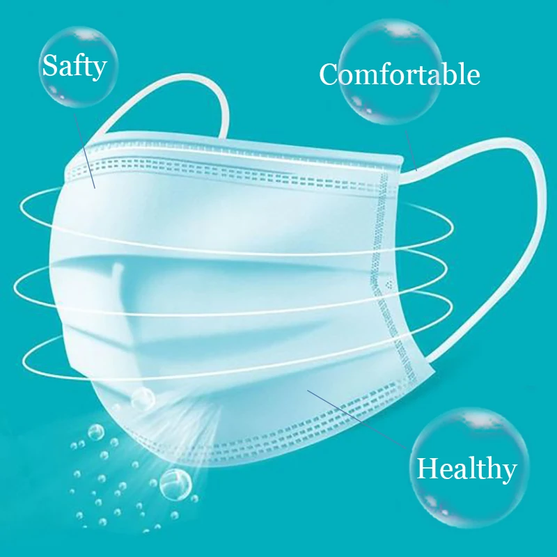 

Anti-Virus 3 Layer Mouth Mask Non Woven Disposable Face Masks Elastic Ear Loop Disposable Dust Filter Mask For Hair Stylist