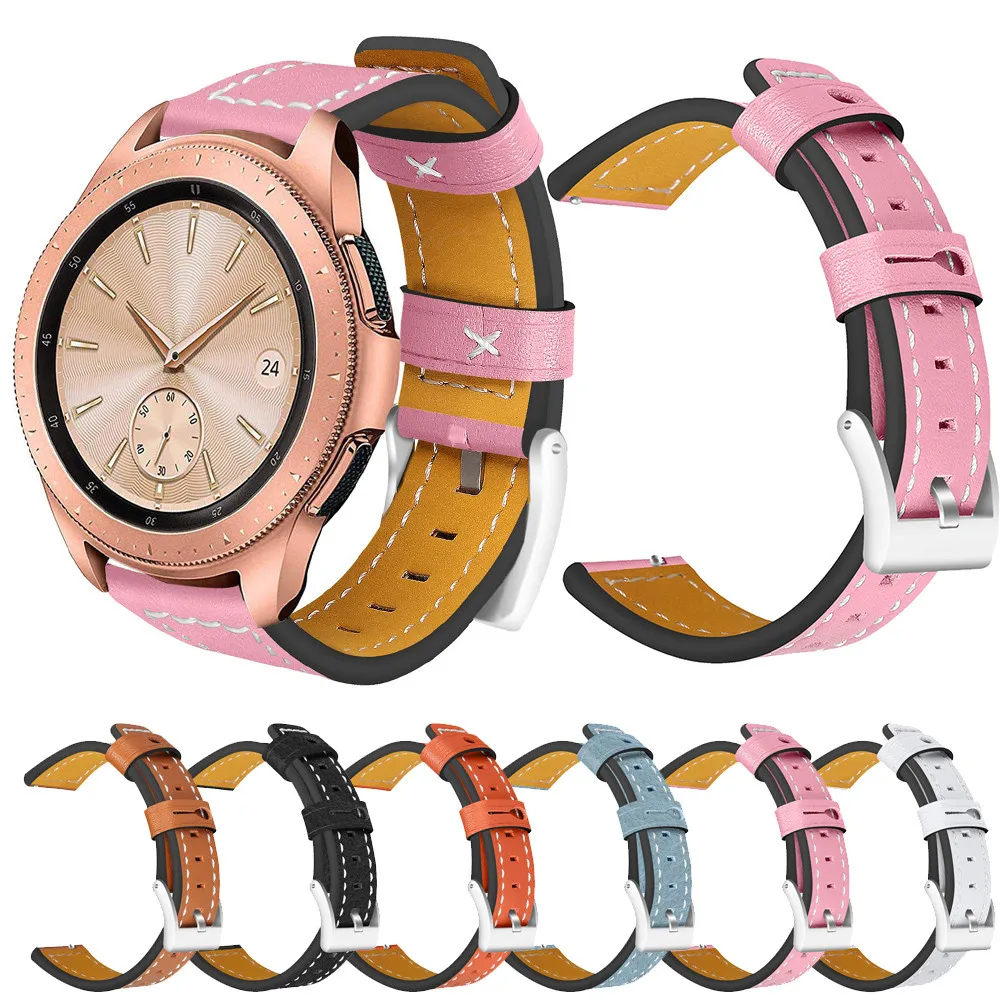 Сменный кожаный ремешок для наручных часов быстросъемный браслет Samsung Galaxy Watch 42