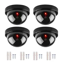 Caméra de vidéosurveillance dôme factice, extérieur et intérieur, fausse caméra de sécurité CCTV hémisphère LED clignotante
