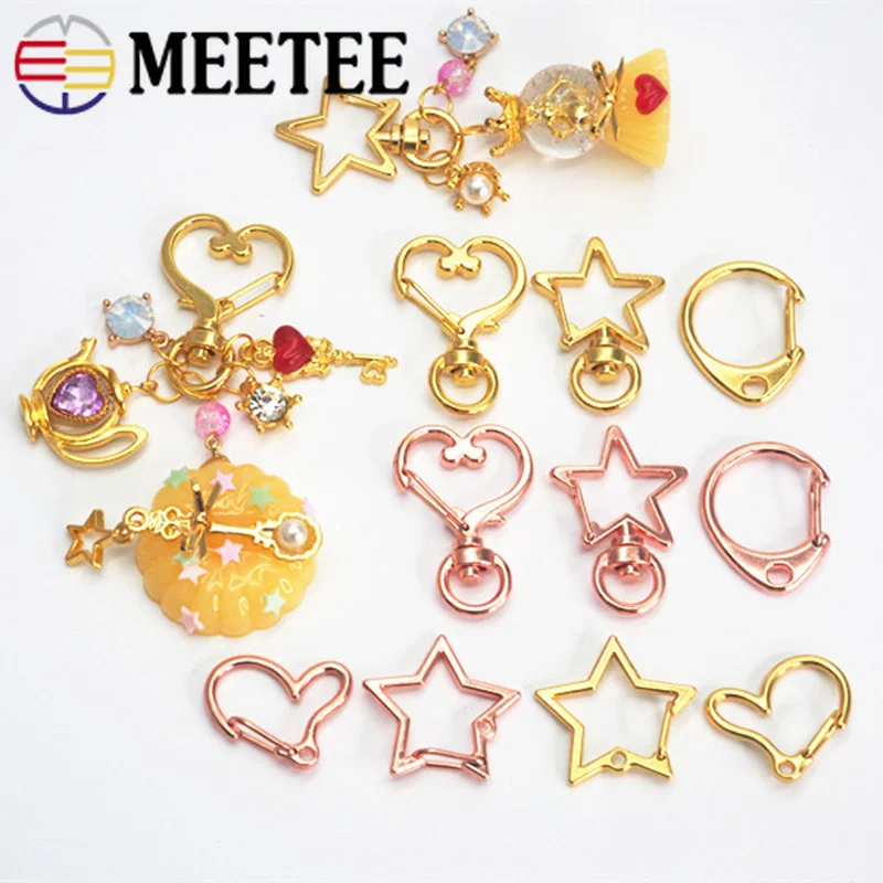 Meetee 20/50pcs Metal Key chain O D Ring Buckle Shackles Star Heart Shape DIY Bag Hardware Accessories Decoration BF020 | Дом и сад