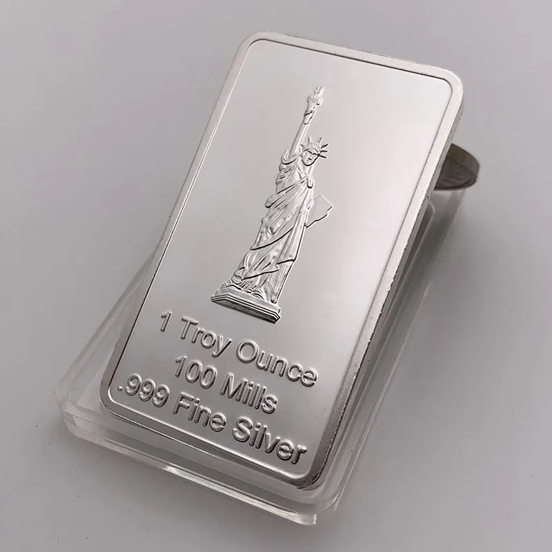 USA Statue of Liberty US Totem Freedom Eagle Rectangular Silver Plated Bar Replica Metal Token Memorial Collection | Дом и сад