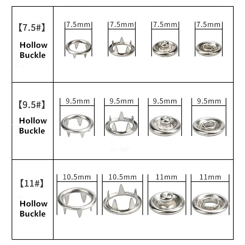 50sets Silver Metal Brass Pearl Prong Snap Buttons, Press Studs Fasteners, Baby Romper Buckle, Clothes Bag Sewing diy 4