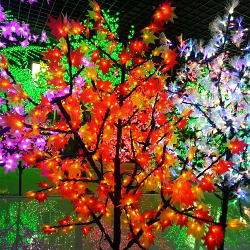 Наружный светодиод; клен листья лампа в форме рождественской елки белый красный/желтый/зеленый Освещение Новогоднее водонепроницаемое украшение для дома вечерние свадебные украшения