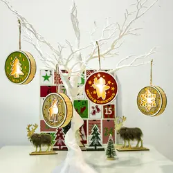 Рождественская елка украшения Рождественские украшения своими руками вырезание Деревянные Подвески креативный свет