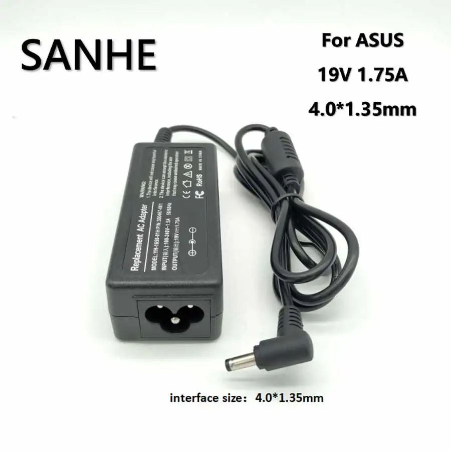 19V 1.75A 33W 4 0*1 35 мм AC зарядное устройство адаптер питания для ASUS Vivobook S200E X202E X201E Q200 S200L