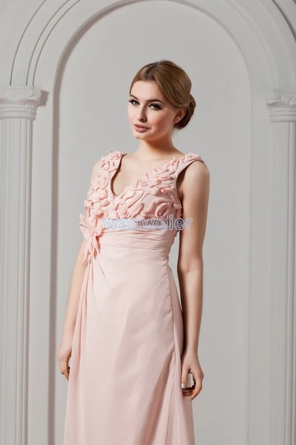Горячая Распродажа дизайн на заказ ручной работы цветок vestido de noiva шифон Длинного размера плюс платье для выпускного подружки невесты