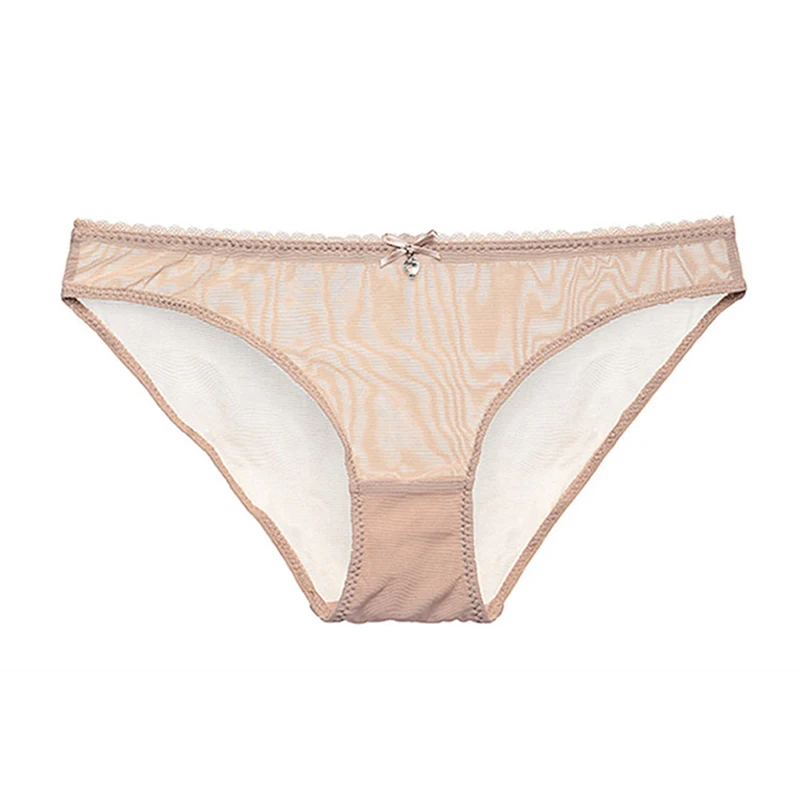 beige Varsbaby, сексуальное прозрачное нижнее белье, низкая посадка, дышащие трусы, одноцветные, S-XXL, трусики для женщин - Цвет: beige