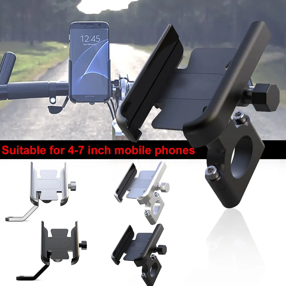 

Universal Bicycle Mobile Phone Holder Phone Mount Aluminum Alloy Handlebar Phone Holdler 360Â° Rotation for Phones 4"-7"
