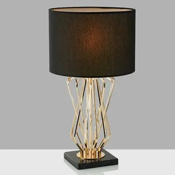 

Modern Marble Table Lamp Originality Metal Bedroom Decorate Desk Lamp AC 110-240V LED Bulbs Study Fabric Bedside Lamp