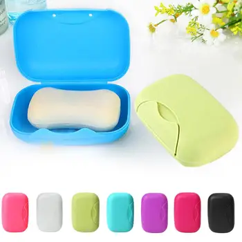 

Travel Soap Box Durable Portable with Lid Plastic Multicolor Holder Dish Case Storage Box Container Wash Plate Soap Box