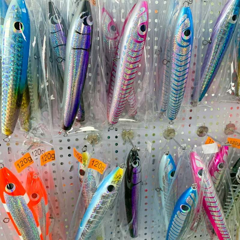 65g90g120g140g Trolling Wood Stickbait Pencil Popper Tuna Boat Fishing Lure Topwater Long Casting Wobbler Carp Artificial Leurre
