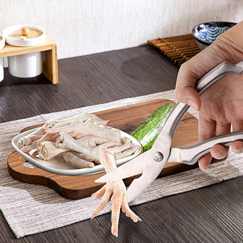 Кухонные ножницы из нержавеющей стали куриные ножницы для костей с безопасным замком Многофункциональный кухонный аксессуар инструменты нарезка рыбы гаджет сдвиг