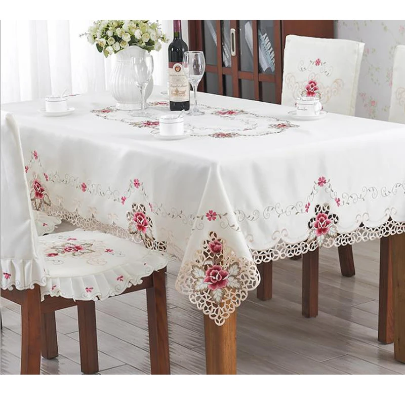 208 Square Luxury Table Clothes House Embroidery Tablecloth Table Mat Table Cover Flower Mat