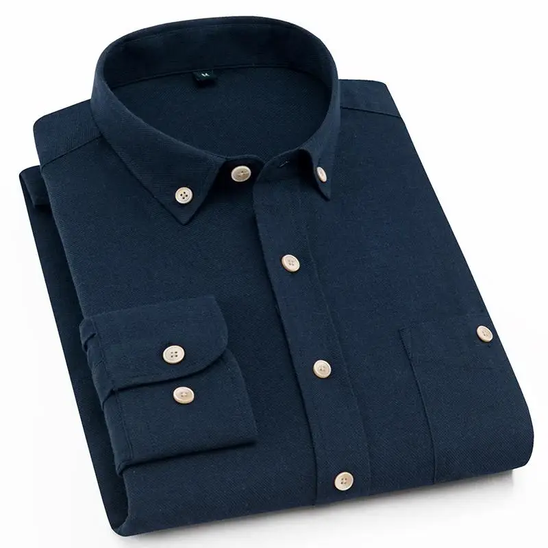 Лето осень мужская одежда Slim Fit Мужская рубашка с длинными рукавами Мужская однотонная повседневная мужская рубашка Social Oxford мягкая удобная - Цвет: Blue 03