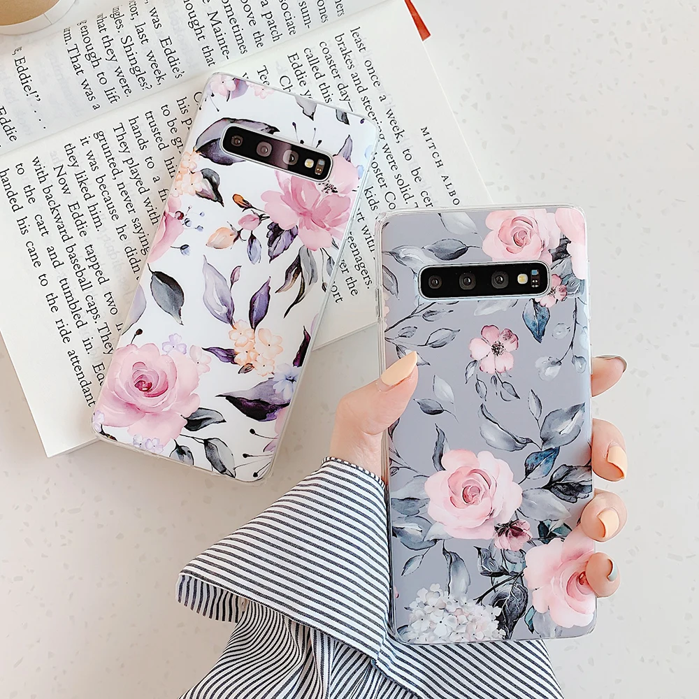 LOVECOM Ретро Цветочный чехол для телефона для samsung Galaxy A50 S10 Plus S10e S8 S9 Plus A70 A40 мягкий IMD Роскошный чехол на заднюю панель телефона подарки