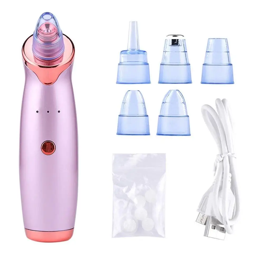 Professional 5 Head Pore Cleanser Vacuum Suction Face Deep Nose Cleaner Blackhead Remover Pimple Comedone Extractor Tool