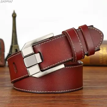 

Belts men real cow leather business genuine leather designer belt men vintage luxury quality belt man buckles for trousers 6168