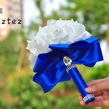 Свадебный букет из роз лента поддельный Свадебный букет PE Роза невесты свадебное цветочное мыло аксессуары SPH156