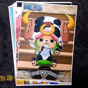 

8 pcs/set Anime ONE PIECE poster Tony Tony Chopper トニートニーチョッパー figure wall pictures for living room A3 Film posters for gifts
